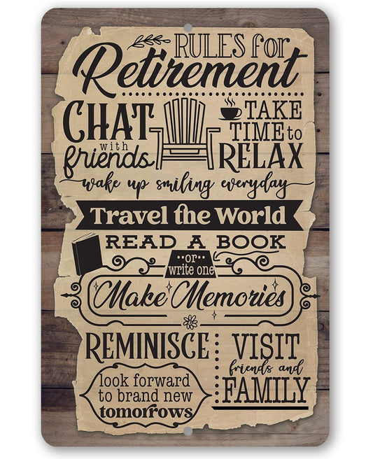 Retirement Rules - Metal Sign | Lone Star Art.