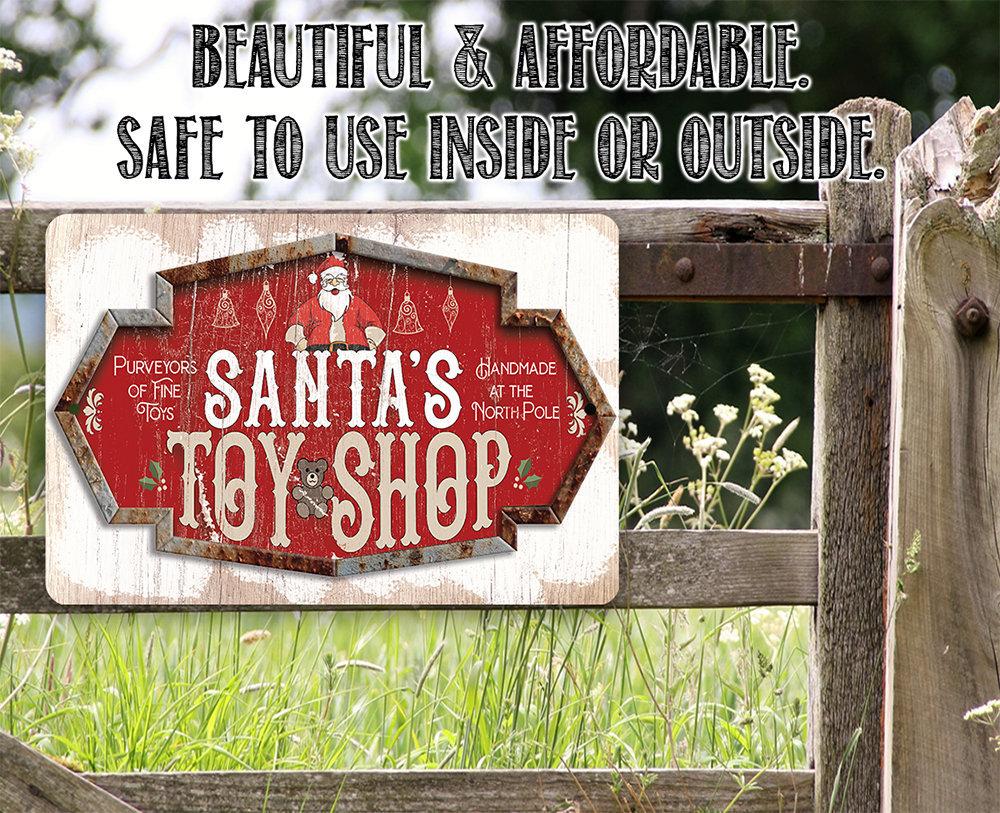 Santa's Toy Shop - Metal Sign | Lone Star Art.