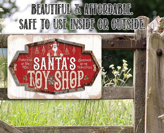 Santa's Toy Shop - Metal Sign | Lone Star Art.
