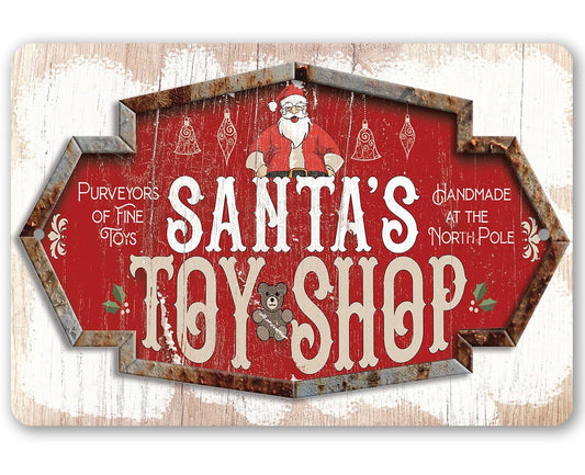 Santa's Toy Shop - Metal Sign | Lone Star Art.