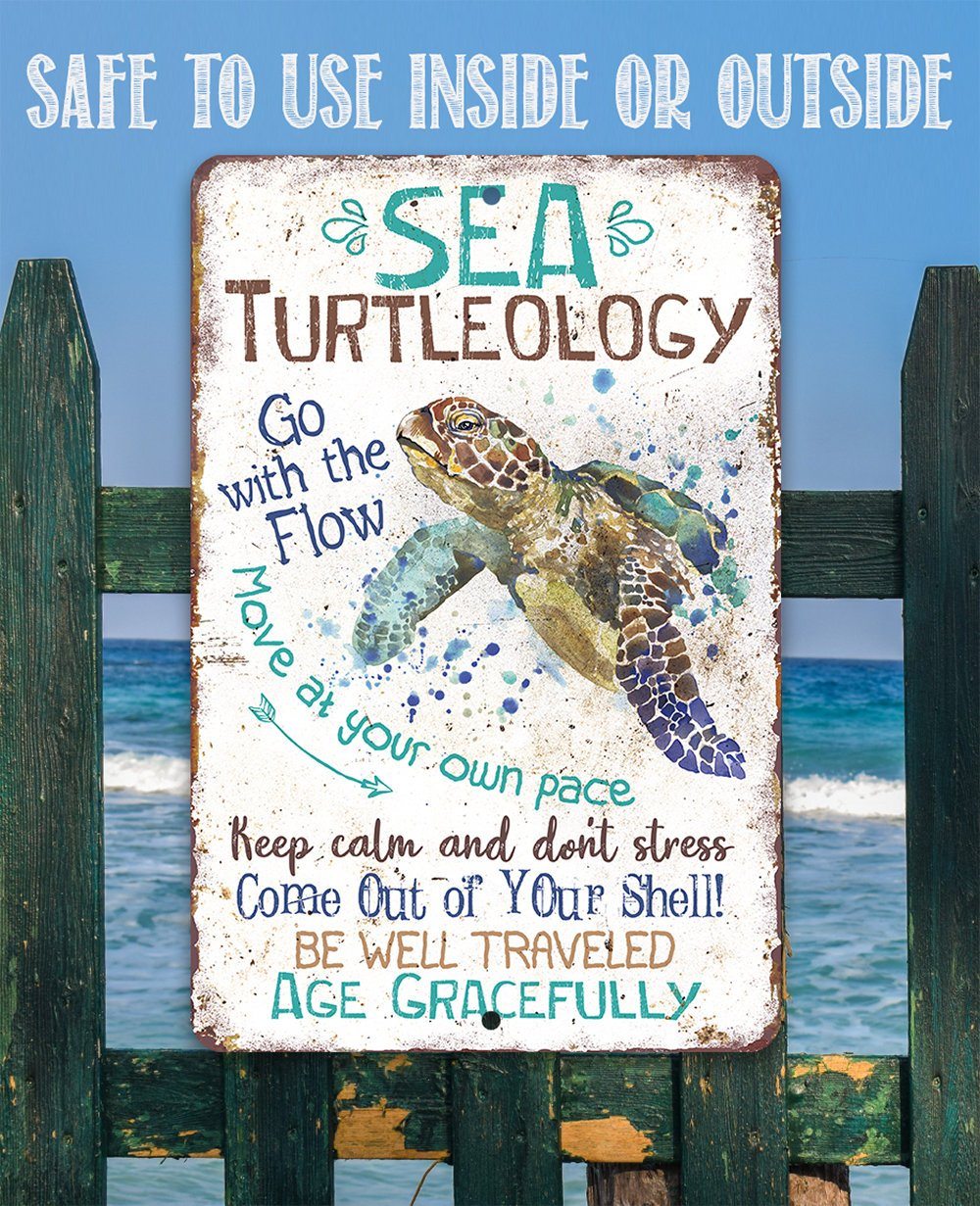 Sea Turtleology - Metal Sign | Lone Star Art.