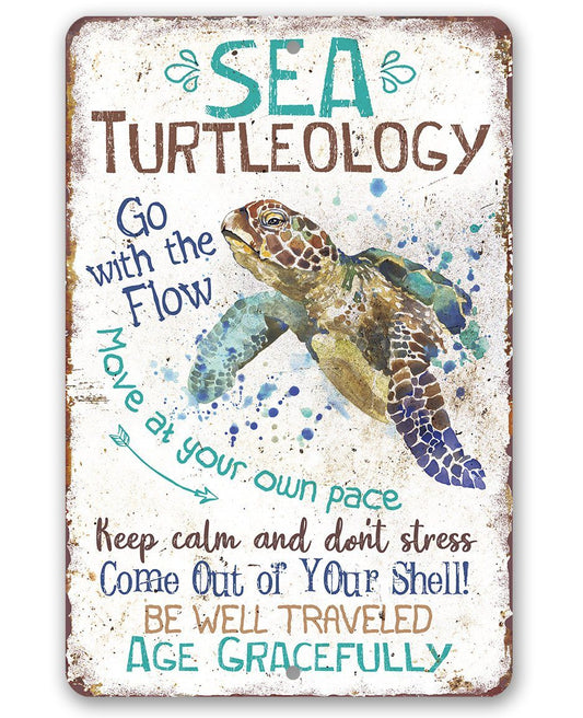 Sea Turtleology - Metal Sign | Lone Star Art.