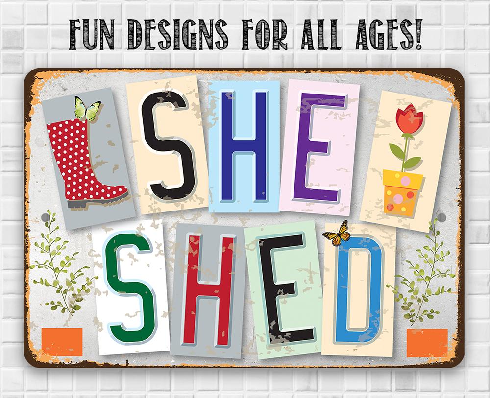 She Shed - Metal Sign | Lone Star Art.