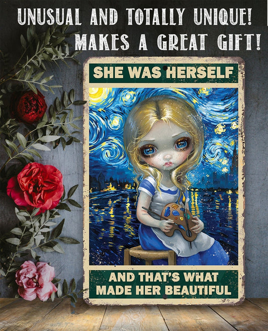 She Was Herself - Metal Sign Lone Star Art