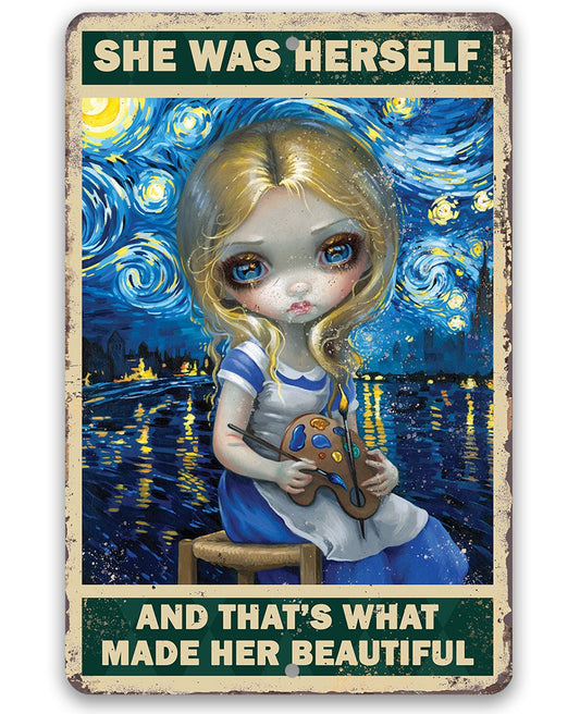 She Was Herself - Metal Sign Lone Star Art