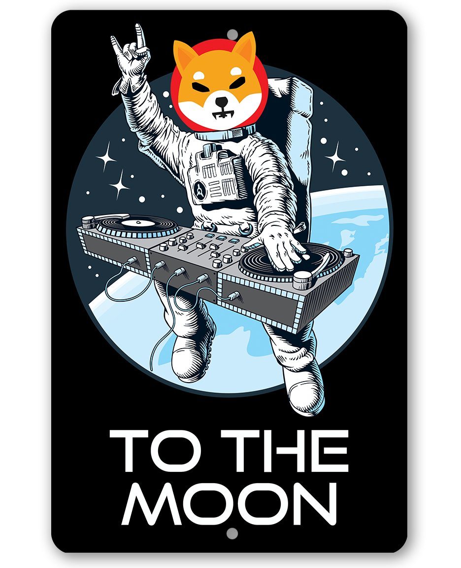 Shiba Inu to the Moon - Metal Sign | Lone Star Art.