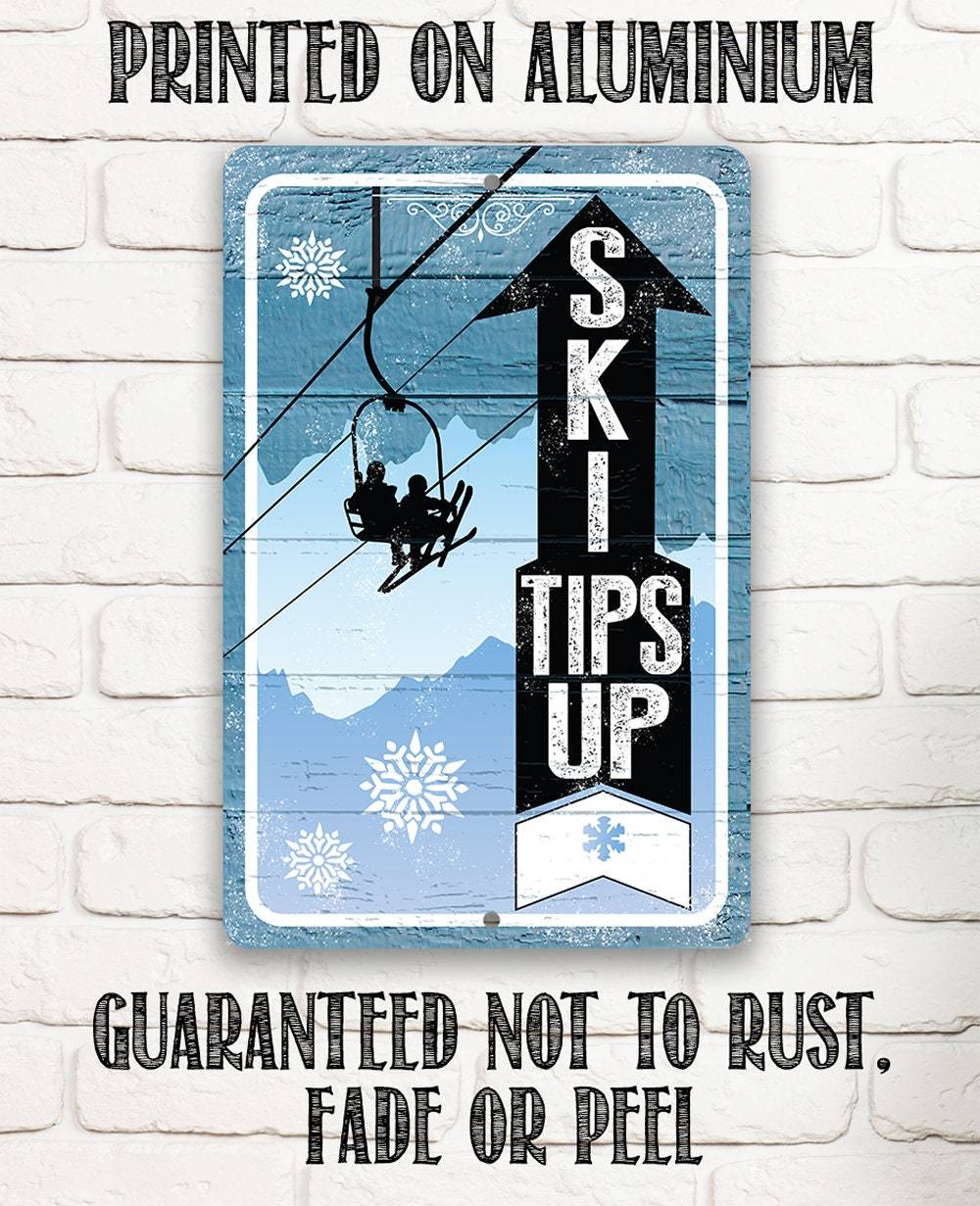 Ski Tips Up - Metal Sign | Lone Star Art.