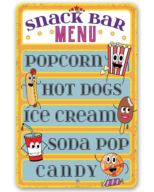Snack Bar Menu - Metal Sign | Lone Star Art.