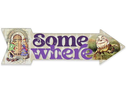 Somewhere - Directional Arrow - Metal Sign Metal Sign Lone Star Art