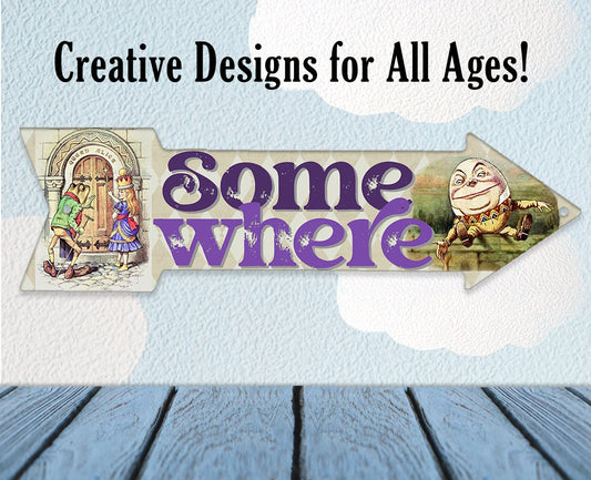 Somewhere - Directional Arrow - Metal Sign Metal Sign Lone Star Art