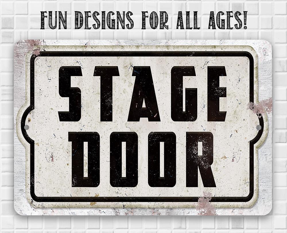 Stage Door Direction (Pointing Right) - Metal Sign | Lone Star Art.