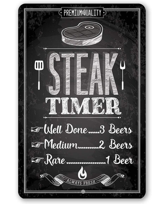 Steak Timer - Metal Sign | Lone Star Art.