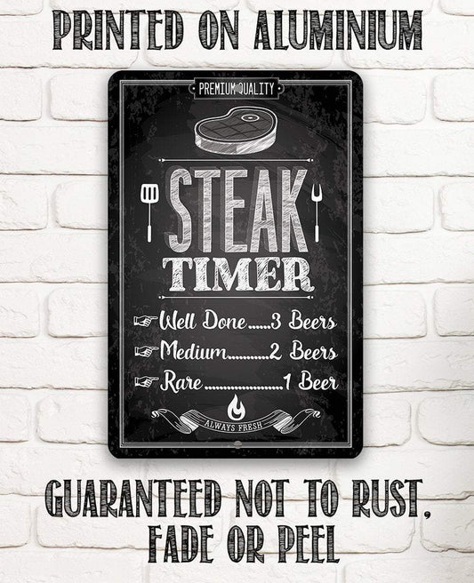 Steak Timer - Metal Sign | Lone Star Art.