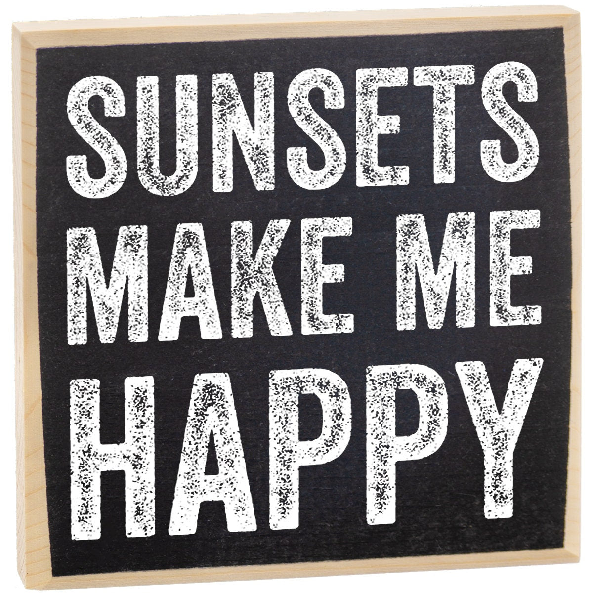 Sunsets Make Me Happy - Rustic Wooden Sign - Makes a Great Gift Under 15 Dollars Lone Star Art 