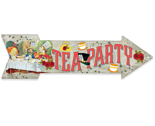 Tea Party - Directional Arrow - Metal Sign Metal Sign Lone Star Art