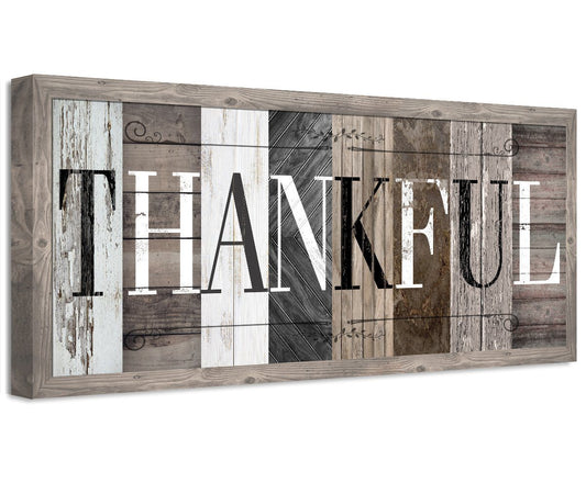 Thankful in Multi Pattern - Canvas | Lone Star Art.