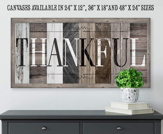 Thankful in Multi Pattern - Canvas | Lone Star Art.