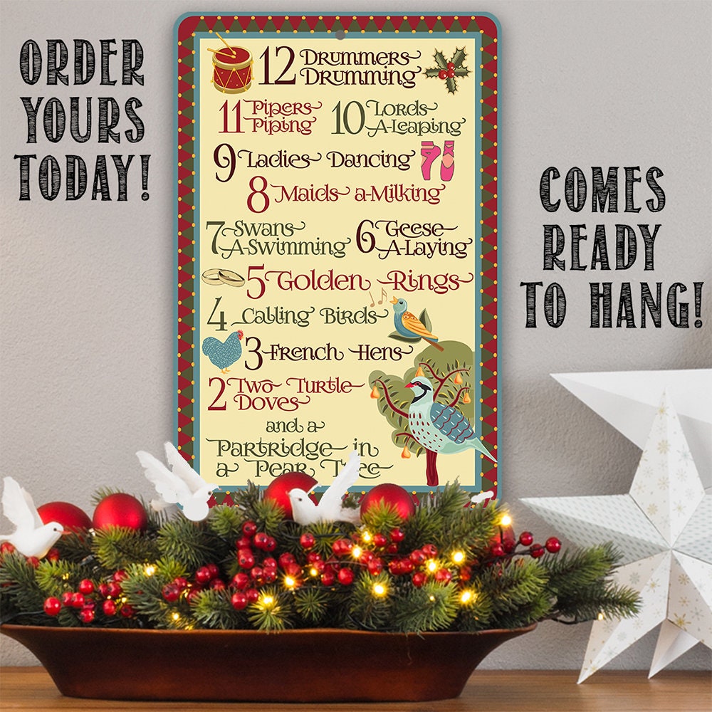 The 12 Days of Christmas - Metal Sign Metal Sign Lone Star Art 