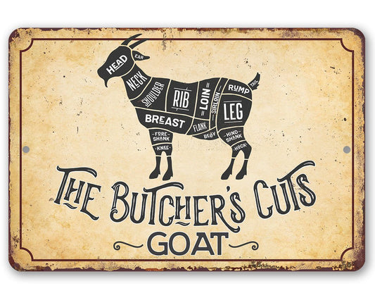 The Butcher's Cut GOAT - Metal Sign | Lone Star Art.