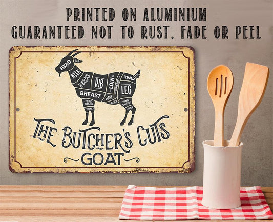 The Butcher's Cut GOAT - Metal Sign | Lone Star Art.