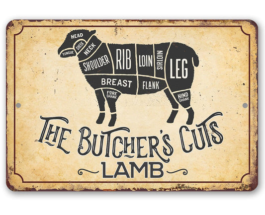 The Butcher's Cut LAMB - Metal Sign | Lone Star Art.