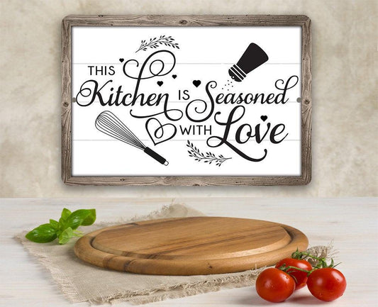 This Kitchen is Seasoned with Love - Metal Sign | Lone Star Art.