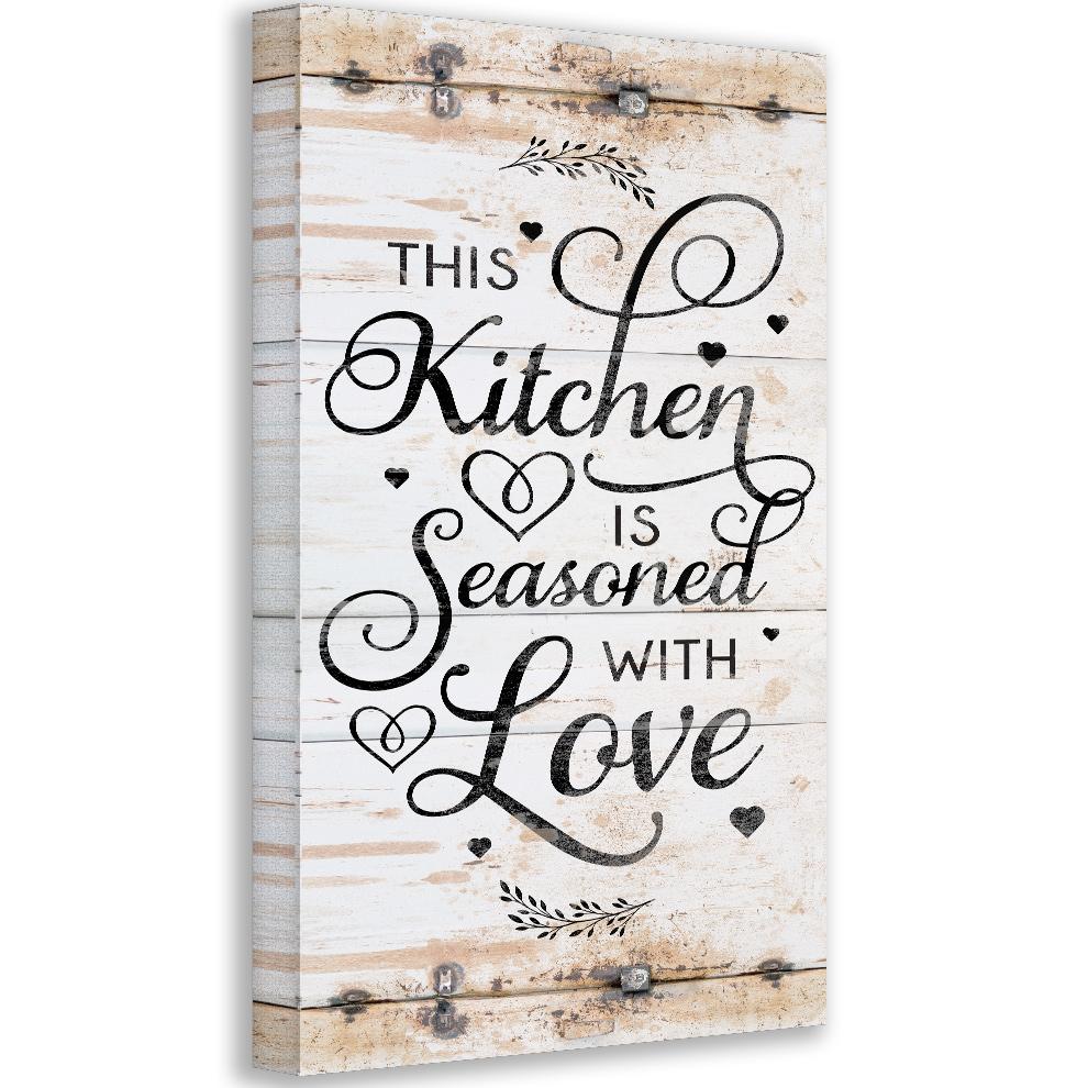This Kitchen Is Seasoned With Love Vertical - Canvas | Lone Star Art.