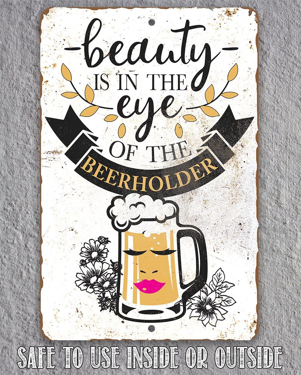 Beauty Beer Holder - Metal Sign | Lone Star Art.