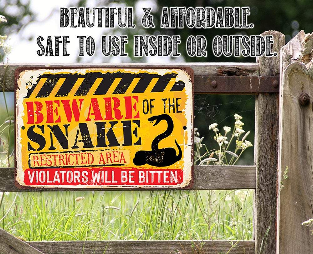 Beware Snake - Metal Sign | Lone Star Art.