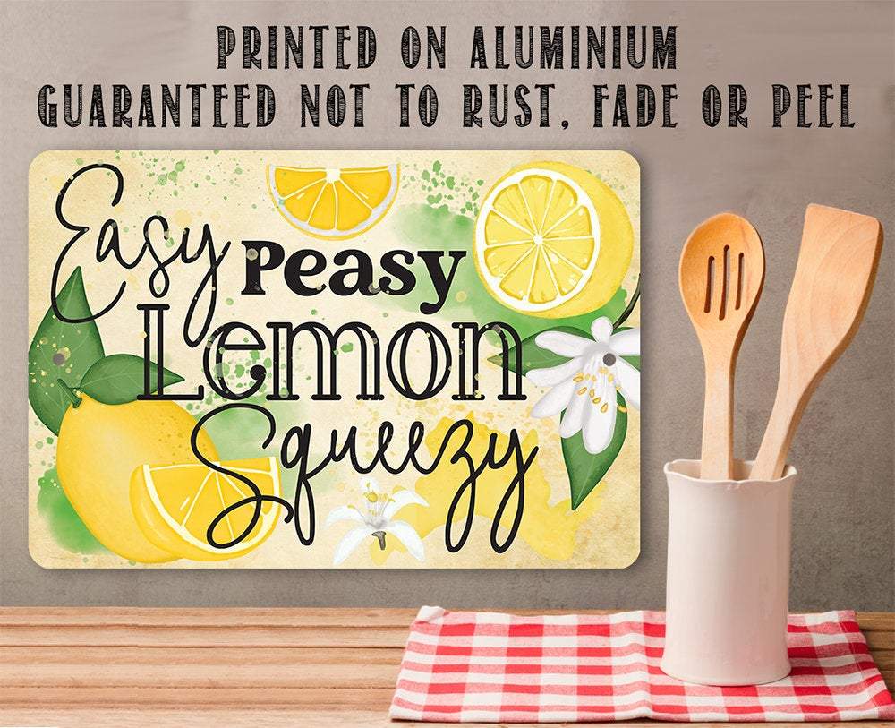 Easy Peasy Lemon - Metal Sign | Lone Star Art.