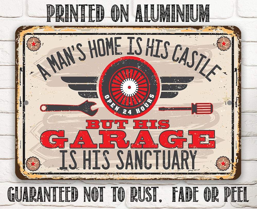 Garage Sanctuary - Metal Sign | Lone Star Art.