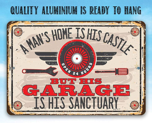Garage Sanctuary - Metal Sign | Lone Star Art.
