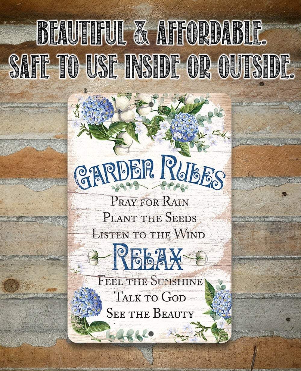 Garden Rules - Metal Sign | Lone Star Art.