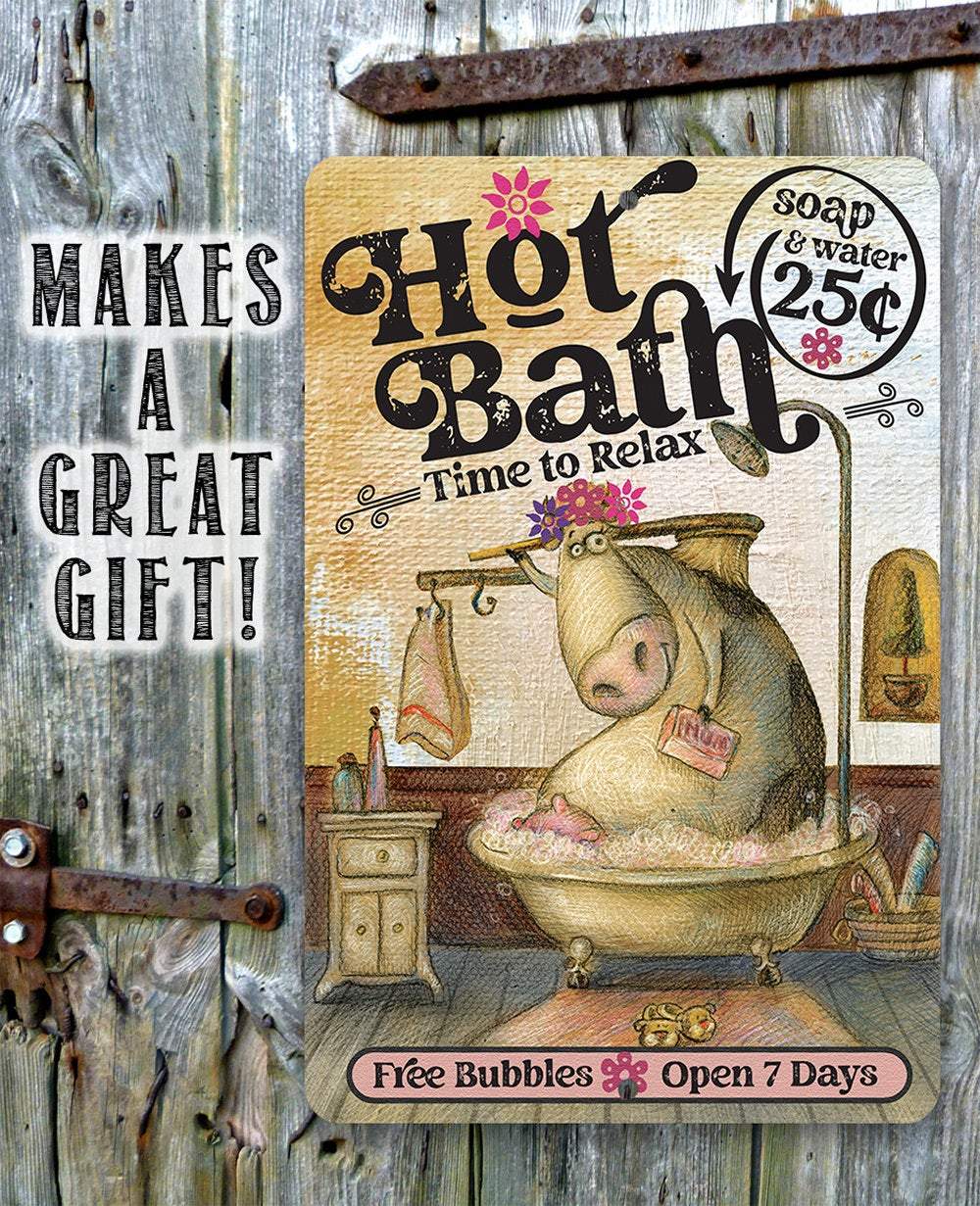 Hot Bath - Metal Sign | Lone Star Art.