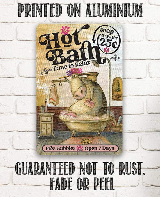 Hot Bath - Metal Sign | Lone Star Art.