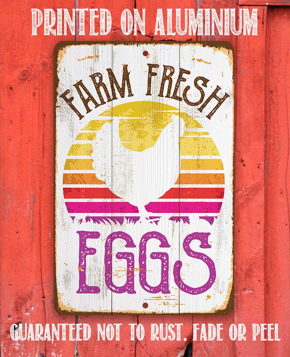 Farm Fresh Eggs - Metal Sign | Lone Star Art.