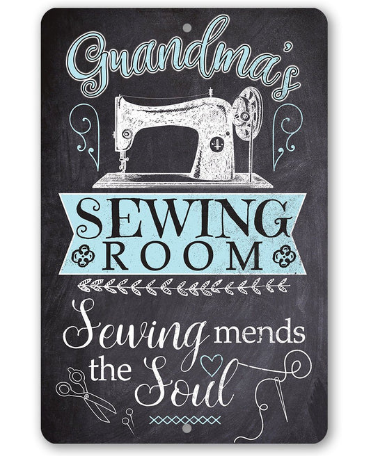 Grandma's Sewing Room - Metal Sign | Lone Star Art.