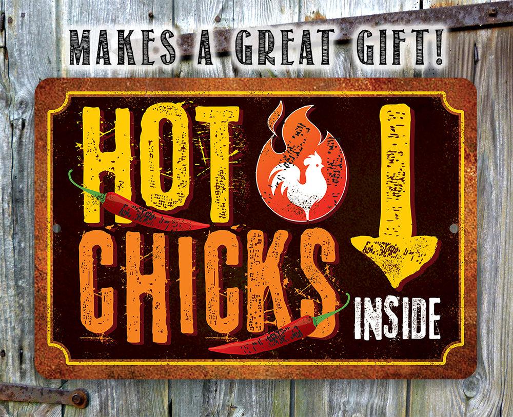 Hot Chicks - Metal Sign | Lone Star Art.