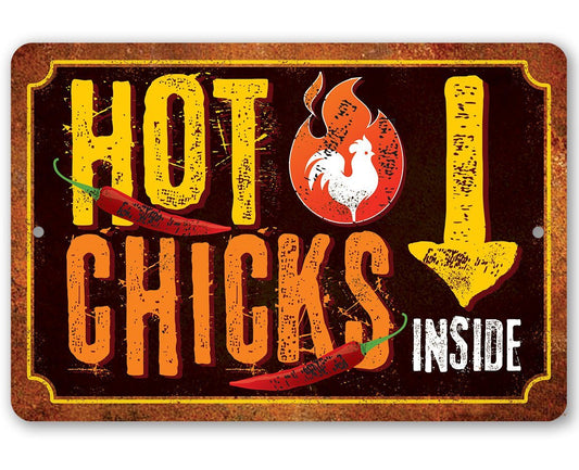 Hot Chicks - Metal Sign | Lone Star Art.