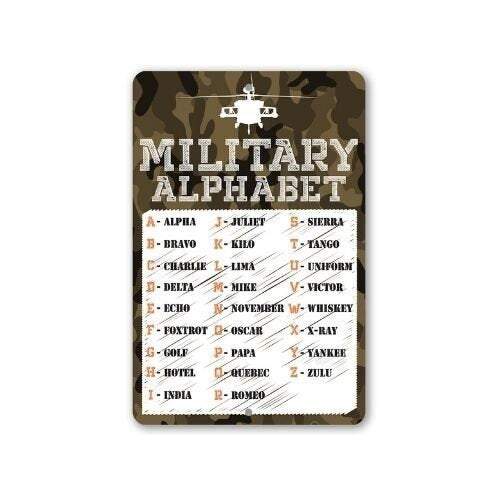 Military Alphabet  - Metal Sign | Lone Star Art.