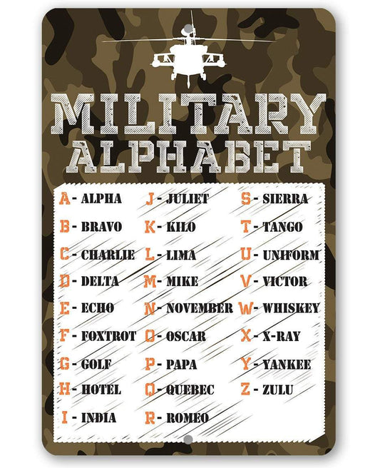 Military Alphabet - Metal Sign | Lone Star Art.