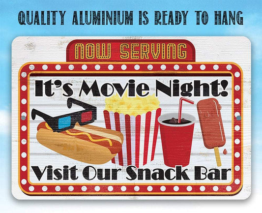 Now Serving Movie Night - Metal Sign | Lone Star Art.