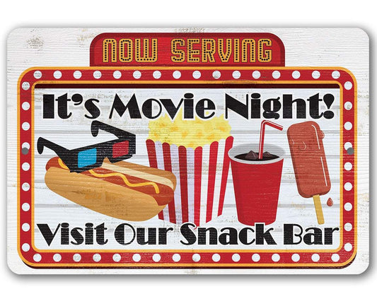 Now Serving Movie Night - Metal Sign | Lone Star Art.