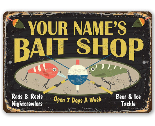 Personalized - Bait Shop - Metal Sign | Lone Star Art.
