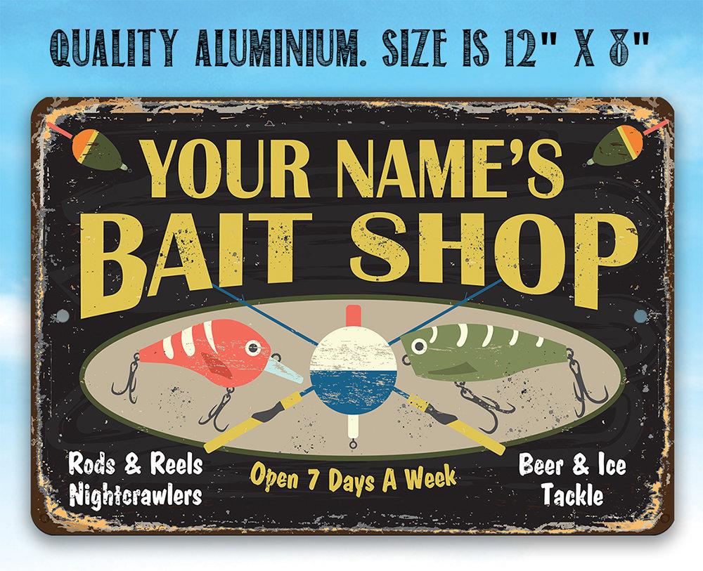 Personalized - Bait Shop - Metal Sign - Lone Star Art