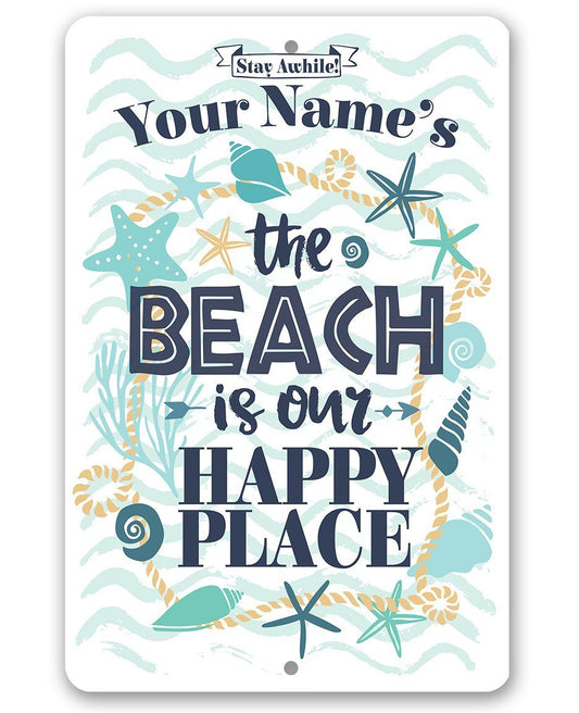 Personalized - Beach House - Metal Sign | Lone Star Art.