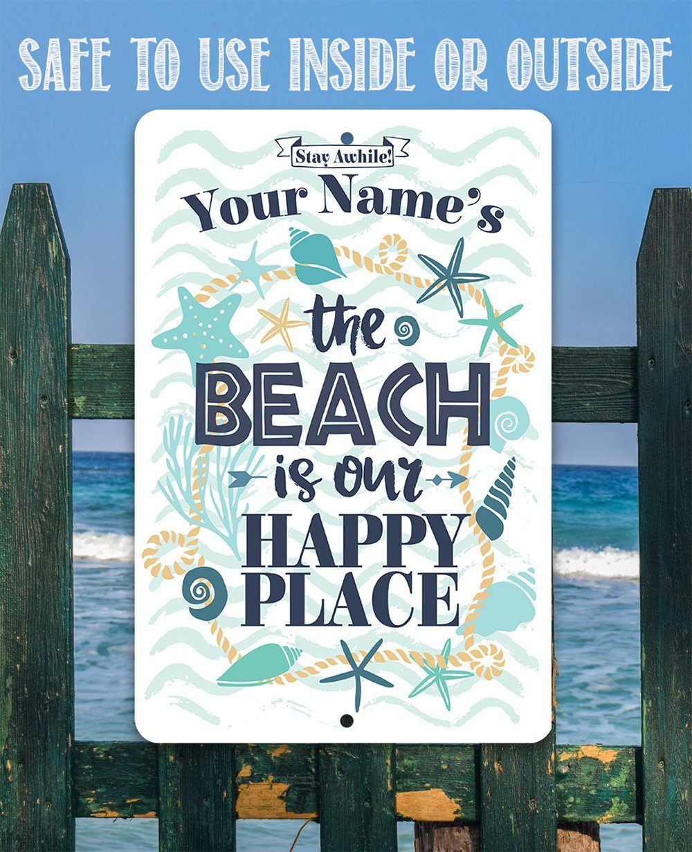 Personalized - Beach House - Metal Sign | Lone Star Art.