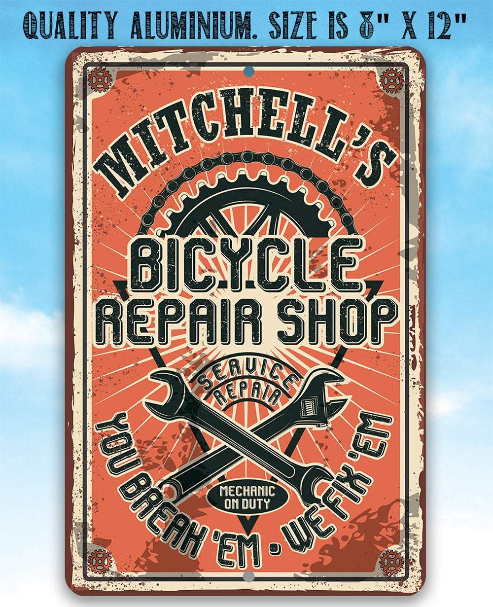 Personalized - Bicycle Repair Shop - Metal Sign | Lone Star Art.