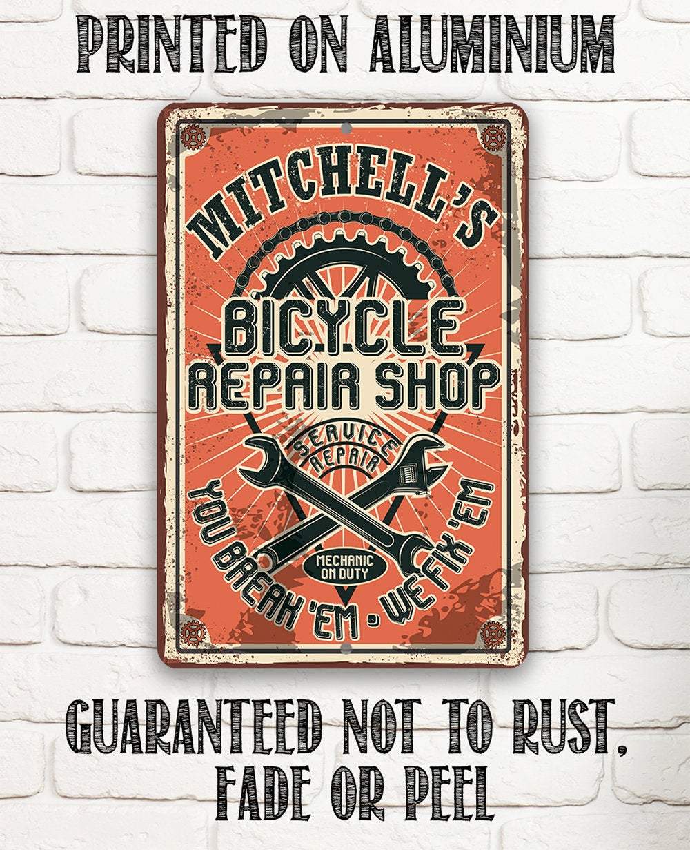 Personalized - Bicycle Repair Shop - Metal Sign | Lone Star Art.
