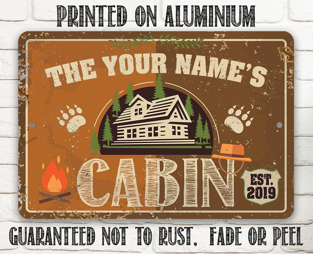 Personalized - Family Cabin - Metal Sign | Lone Star Art.
